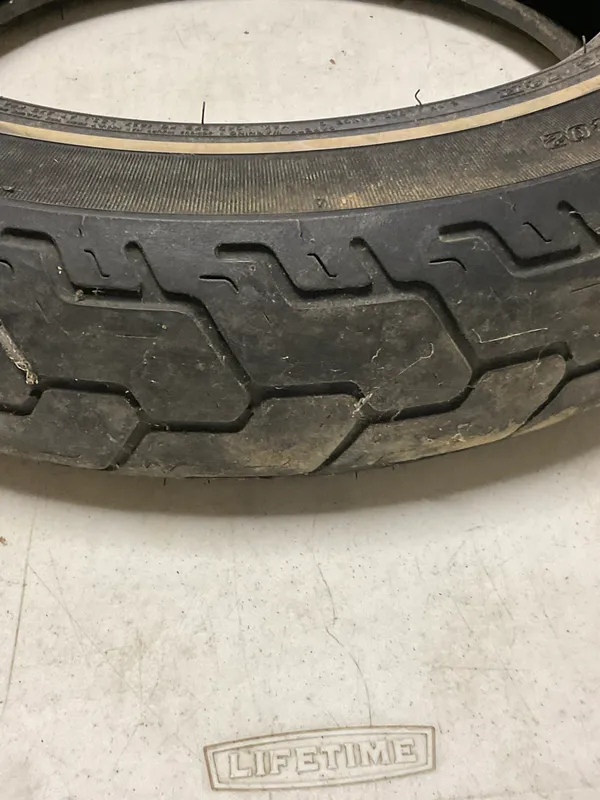 Dunlop D402 MT90B16 Whitewall Motorcycle Tire from auction in Campbell, New York — image 32