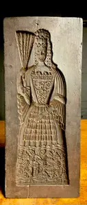 18th Century Style Hand Carved Wooden Figural Gingerbread Mold