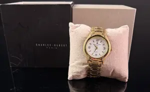 Charles-Hubert Paris Gold-Toned Quartz Wristwatch Ref. 3630-G