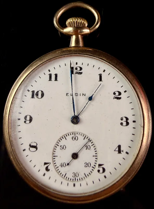 Elgin National Watch Co. Size 0s Gold Filled Open Face Pocket Watch from auction in Campbell, New York — image 31