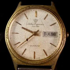Jules Jurgensen Day-Date Quartz Wristwatch with Integrated Mesh Bracelet