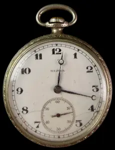 Illinois Stewart Special 17 Jewel Adjusted Gold Filled Open Face Pocket Watch