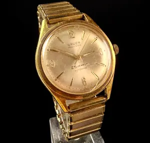 Gruen Precision Autowind 25 Jewels Gold Tone Automatic Wristwatch