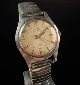 Elgin Sportsman Stainless Steel Seventeen Jewel Manual Wind Wristwatch