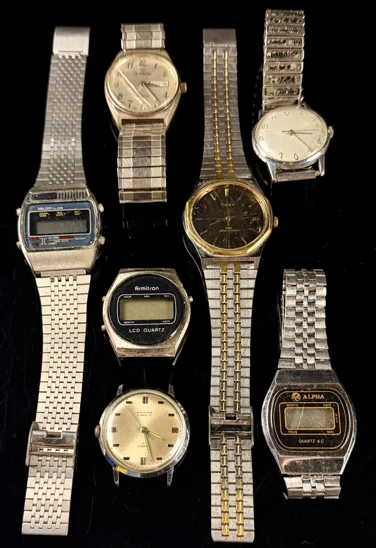 A Group of Seven Vintage Wristwatches Including Timex, Armitron, and Nelsonic from auction in Campbell, New York — image 25