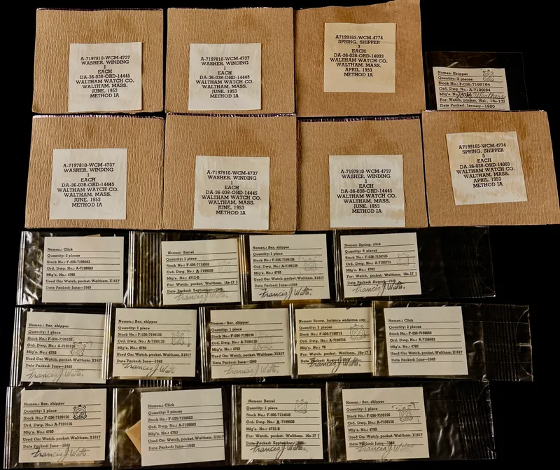 A Collection of Waltham Watch Co. New Old Stock Pocket Watch Movement Components from auction in Campbell, New York — image 48