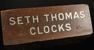 Vintage Seth Thomas Clocks Wooden Advertising Counter Sign