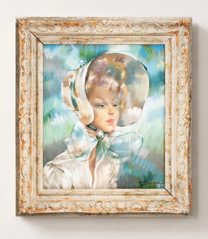 Guy Seradour, 'Elegance in Hat' Signed Pastel on Cardboard Painting from auction in Kingston, New York — image 35