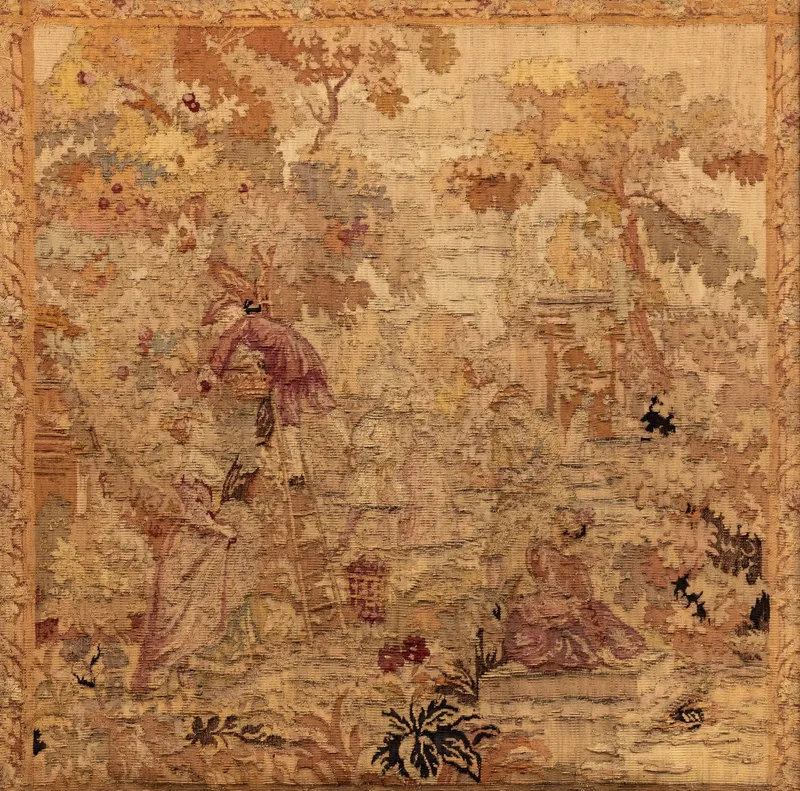 Aubusson Woven Tapestry Pastoral Scene French Circa 18th Century Framed - No Reserve from auction in Kingston, New York — image 13