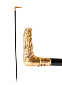 Ebony Walking Cane Circa 1890 with 14K Gold Handle - No Reserve