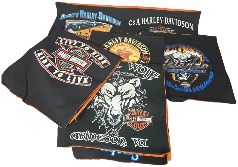 An Assortment of 1990s and 2000s Upcycled Harley-Davidson Cotton Fabric Panels from auction in Lancaster, Ohio — image 23