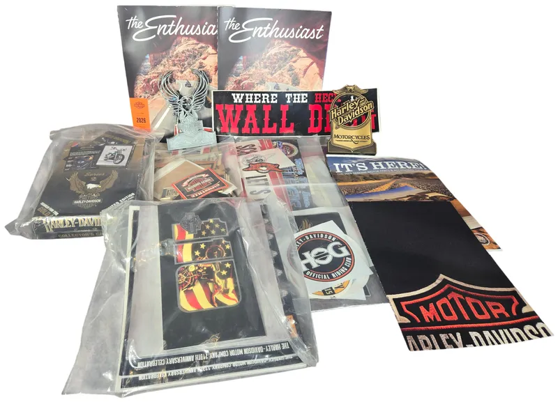 Harley-Davidson Collectibles featuring Unopened Collector Cards, Banner, and Dealership Decals from auction in Lancaster, Ohio — image 32