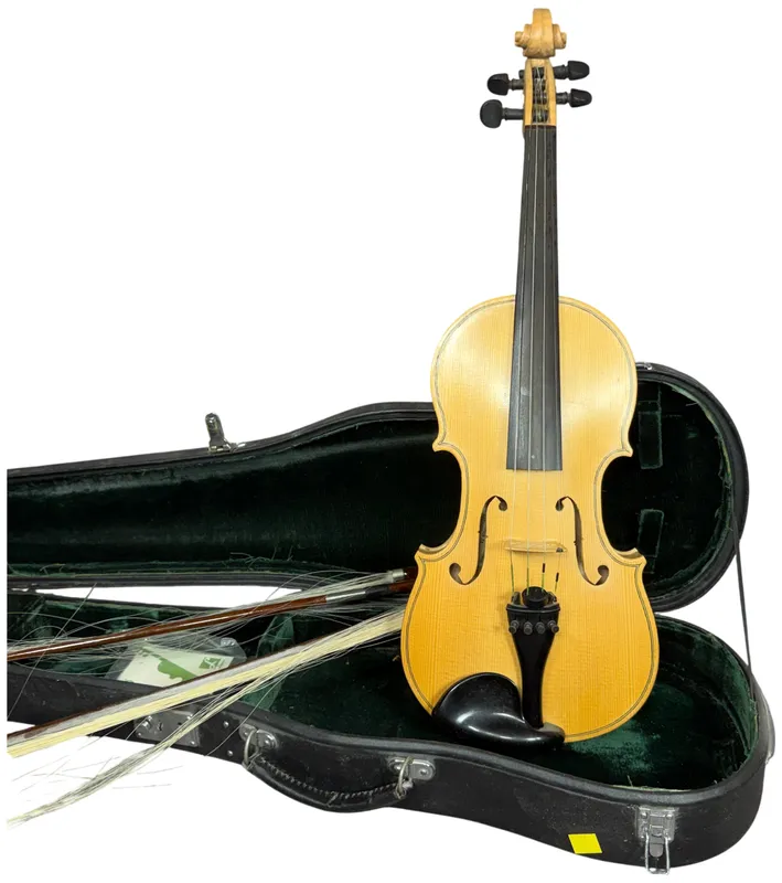 Bill Cunningham Hand-Crafted 4/4 Violin with Two Bows and Hard Case from auction in Lancaster, Ohio — image 6