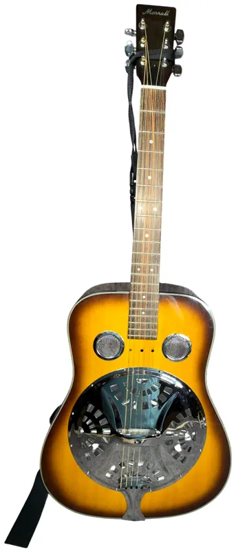 Morrell Round-Neck Resonator Guitar with Alvarez Gig Bag and Assorted Accessories from auction in Lancaster, Ohio — image 17