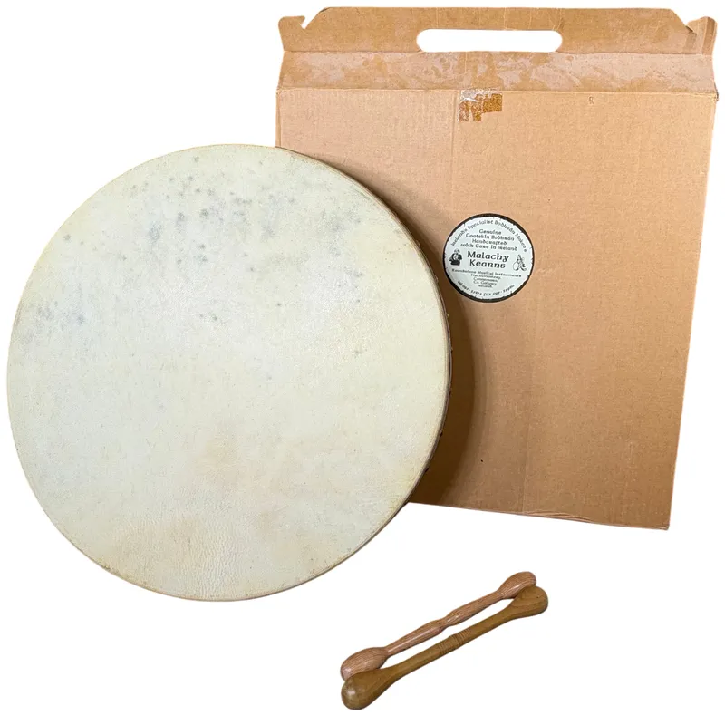 Malachy Kearns Handcrafted 16-Inch Tunable Bodhran with Tippers and Original Box from auction in Lancaster, Ohio — image 23