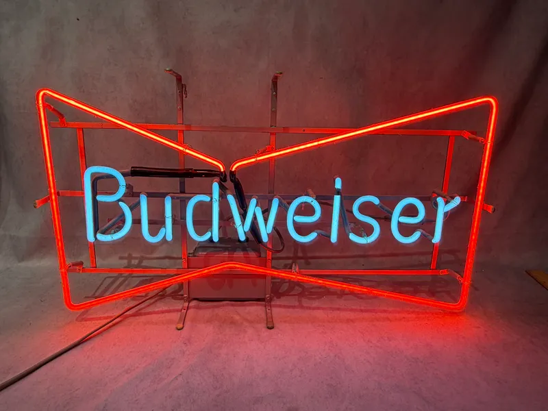 Vintage Budweiser Bow Tie Neon Advertising Sign from auction in Lancaster, Ohio — image 32