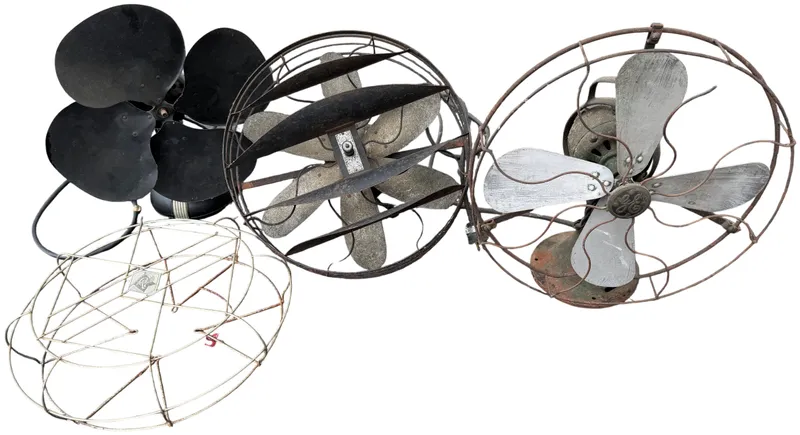 An Assortment of Vintage Electric Desk Fans and Spare Fan Cage from auction in Lancaster, Ohio — image 45