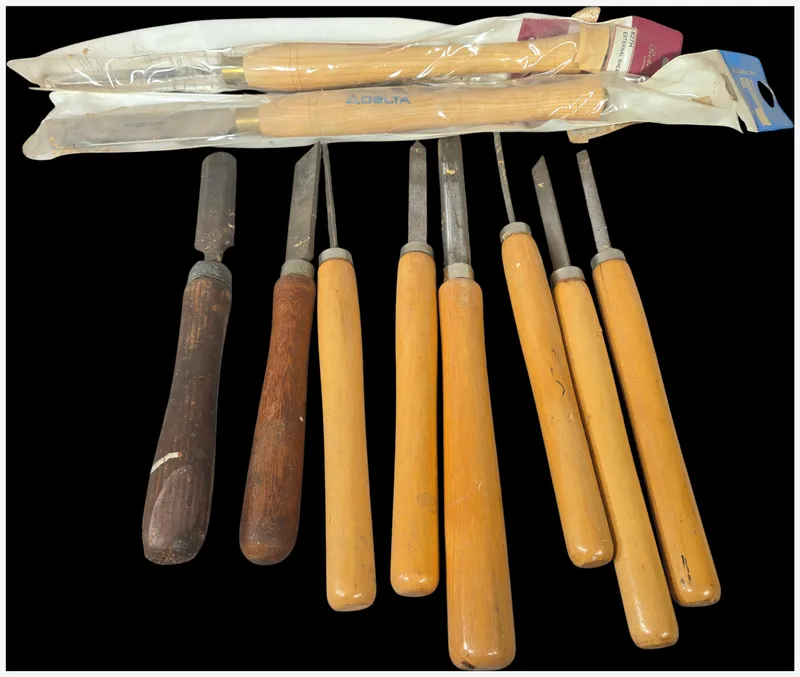 Ten Assorted Woodturning Lathe Tools Including Robert Sorby, Delta, Buck Bros., and Craftsman from auction in Lancaster, Ohio — image 16
