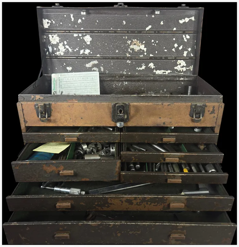 Kennedy No. 520 Seven Drawer Machinist Tool Chest with Assorted Precision Tools from auction in Lancaster, Ohio — image 20