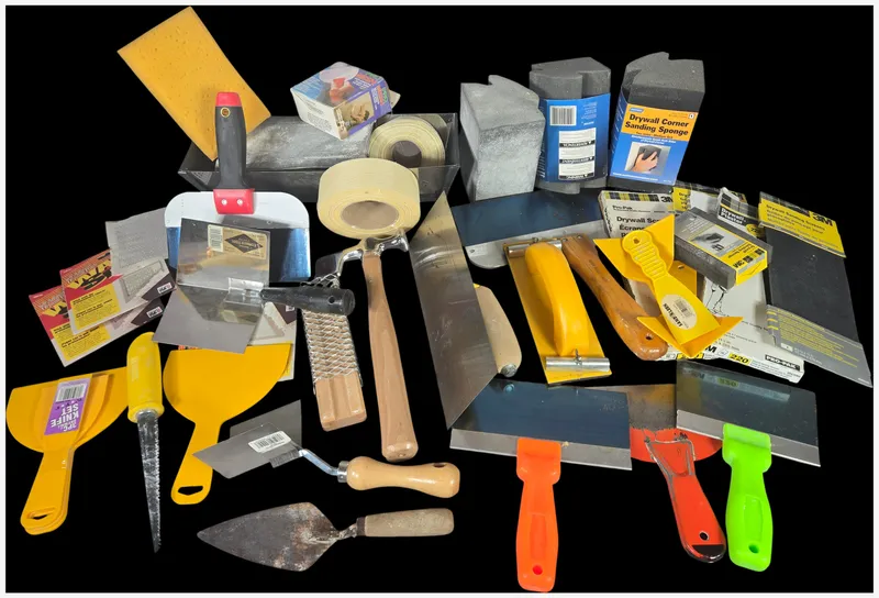 A Collection of Professional and DIY Drywall Finishing Tools and Supplies Including Goldblatt, Stanley, and Norton Brands from auction in Lancaster, Ohio — image 47