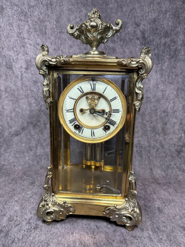 Ansonia Marquis Crystal Regulator Mantel Clock with Visible Escapement and Mercury Pendulum from auction in Lancaster, Ohio — image 23
