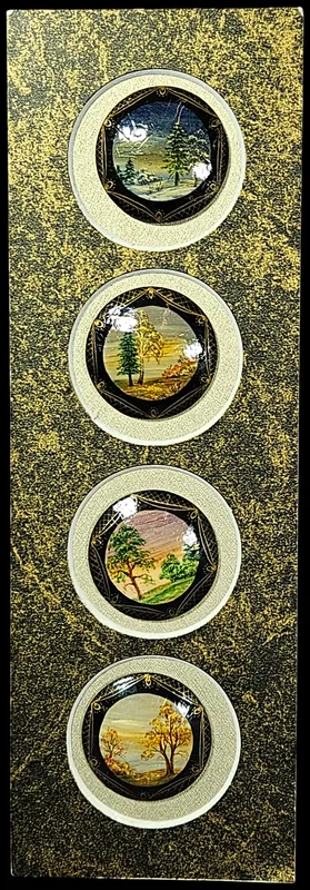 A Set of Four Russian Fedoskino Style Miniature Landscape Paintings of the Seasons from auction in Lancaster, Ohio — image 41