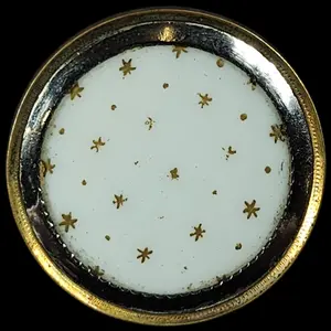 Antique Mixed Metal and Glass Celestial Star Motif Button