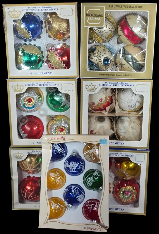A Collection of Vintage Glass Christmas Ornaments Including Lanissa and The Imperial Collection from auction in Lancaster, Ohio — image 29