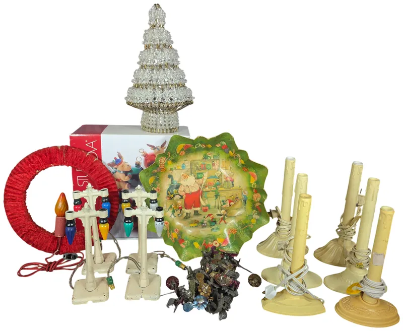 A Collection of Vintage Holiday Decor and Lighting Including Western German Decorative Bowl and Electric Candle Lamps from auction in Lancaster, Ohio — image 31