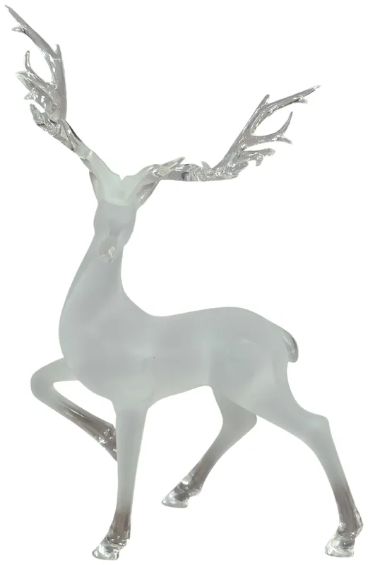 Large Frosted and Clear Glass Leaping Stag Figurine from auction in Lancaster, Ohio — image 47