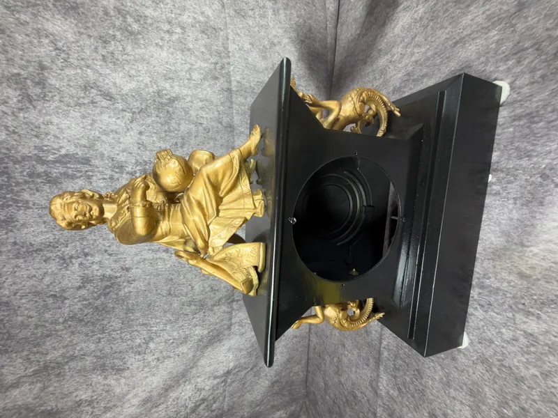 Late Victorian Figural Gilt Spelter and Black Mantel Clock Case from auction in Lancaster, Ohio — image 14