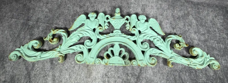 Cast Iron Cherub and Urn Architectural Gate Crown Pediment from auction in Lancaster, Ohio — image 19