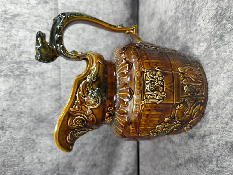 Arthur Wood English Pottery Horse Head Handle Tavern Scene Pitcher from auction in Lancaster, Ohio — image 24