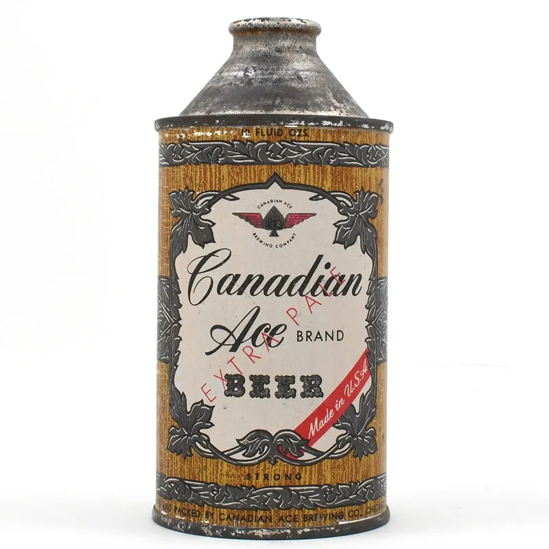 Canadian Ace Extra Pale Beer Cone Top STRONG 156-18 from auction in Brimfield, Massachusetts — image 42