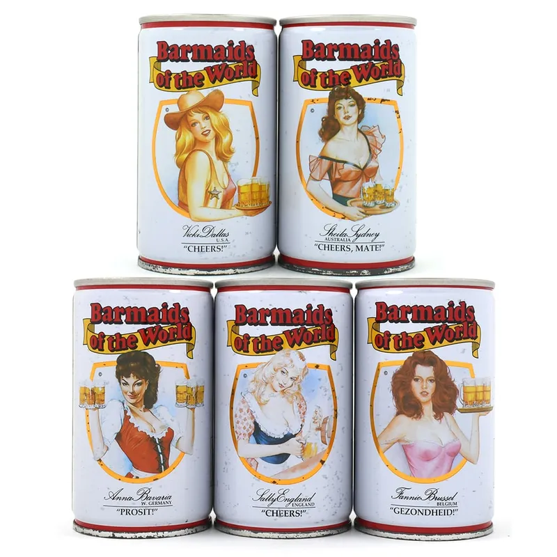 Anchor Beer Barmaids of the World Malaysian Pull Tabs Set of 5 from auction in Brimfield, Massachusetts — image 17