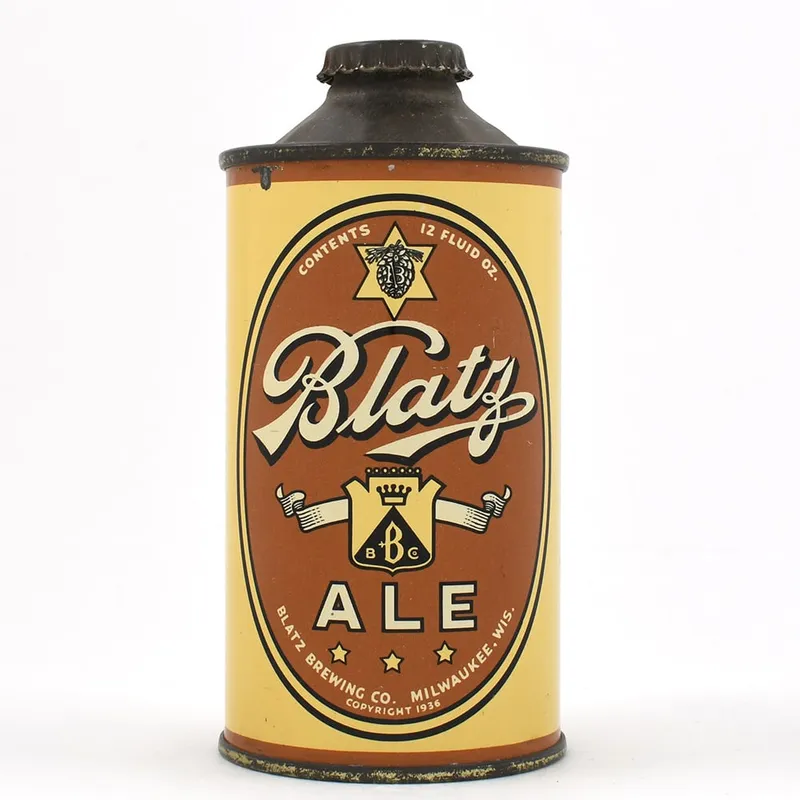 Blatz Ale Cone Top NO TEXT ON SHIELD 153-4 from auction in Brimfield, Massachusetts — image 41