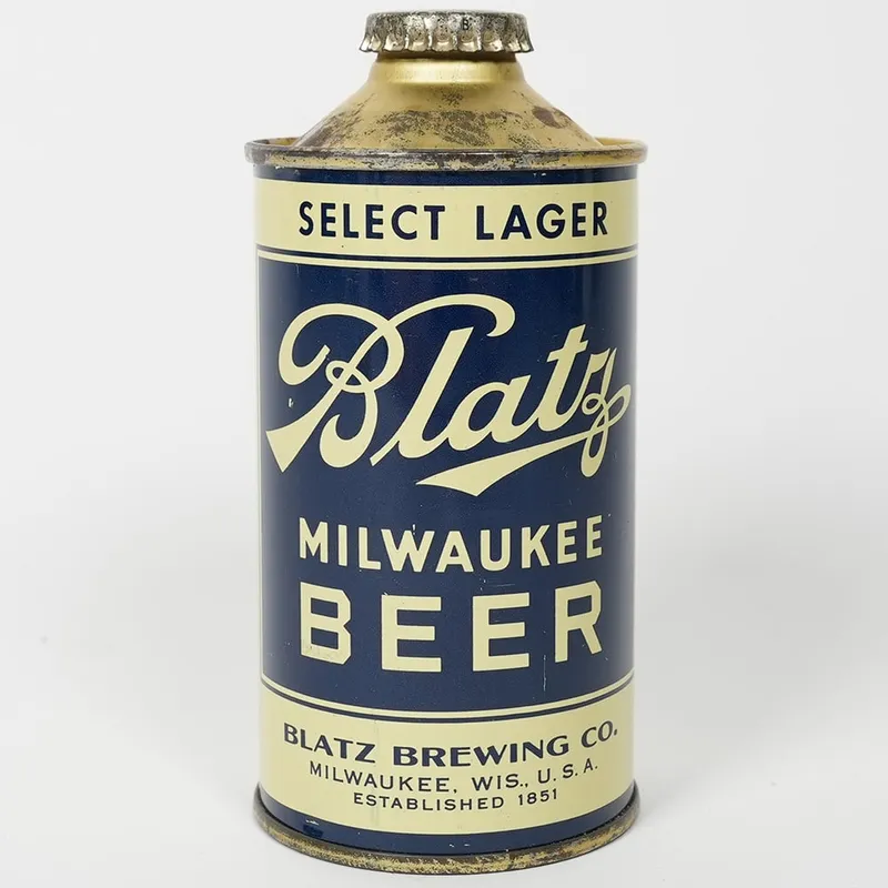 Blatz Milwaukee Beer Low Profile Cone Top NO ALC STATEMENT 153-13 from auction in Brimfield, Massachusetts — image 47