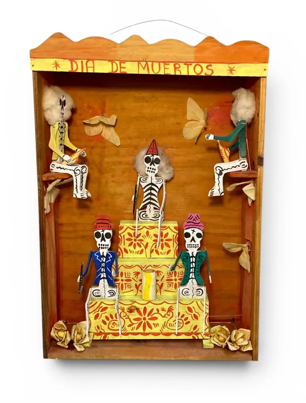 Dia de los Muertos Folk Art Shadow Box from auction in Okemos, Michigan — image 13
