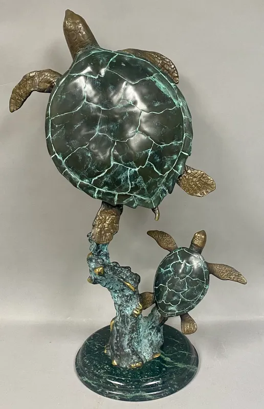 SPI Mother and Baby Sea Turtle Sculpture from auction in Okemos, Michigan — image 3