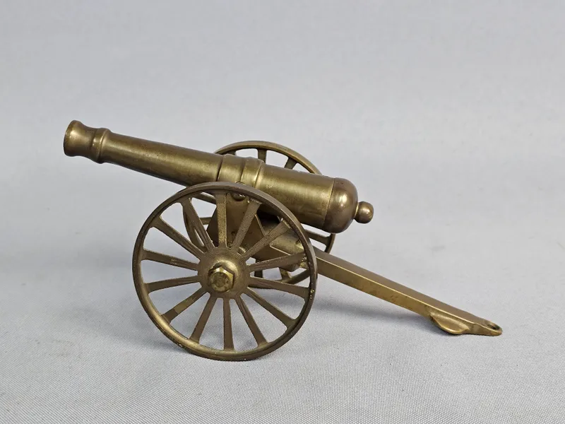 Vintage Brass Miniature Field Cannon from auction in Okemos, Michigan — image 27