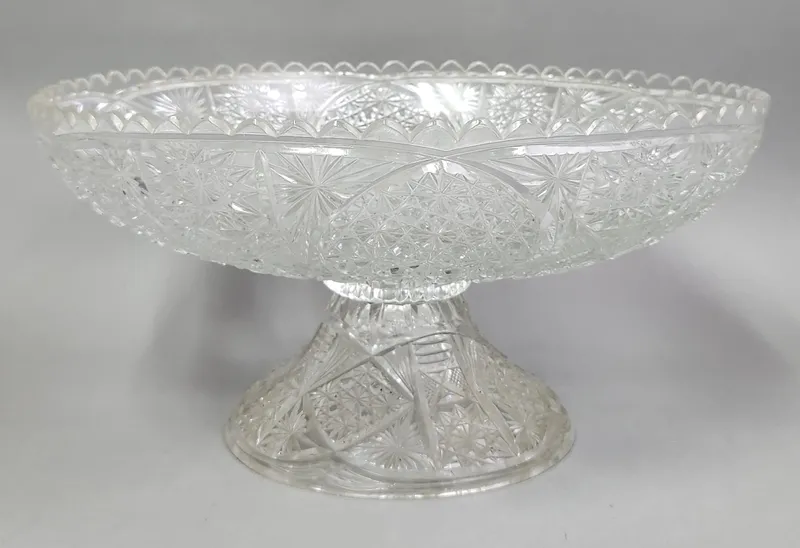 American Brilliant Cut Glass Pedestal Bowl from auction in Okemos, Michigan — image 8