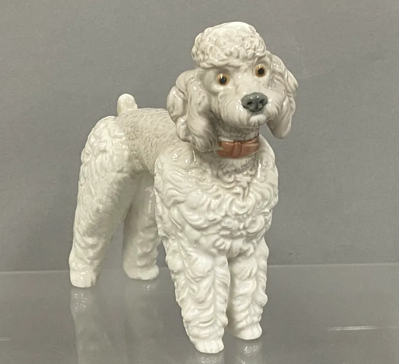 Lladro Porcelain Standing Poodle Figurine from auction in Okemos, Michigan — image 10