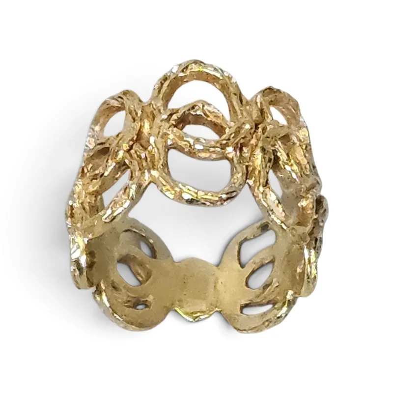 14K Openwork Textured  Band Ring 4.8 Grams from auction in Okemos, Michigan — image 5