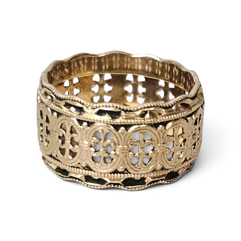 14K Gold Filigree Band Ring 7.6 Grams from auction in Okemos, Michigan — image 8