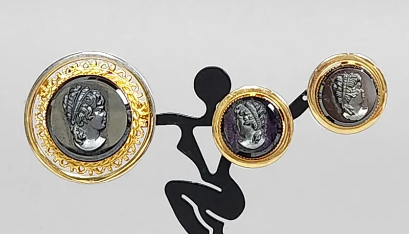 Glass Intaglio Jewelry Set from auction in Okemos, Michigan — image 27
