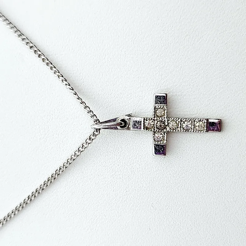 Theda Sterling Cross Necklace 3.8 Grams from auction in Okemos, Michigan — image 36