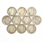 8 Barber & 2 Walking Liberty Silver Half Dollars from auction in Union, Illinois — image 13