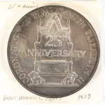 Elizabeth II Coronation 25th Ann. Sterling Medal from auction in Union, Illinois — image 19